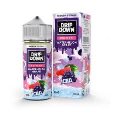 Drip Down Watermelon Grape Iced E-Liquid 100ml Freebase