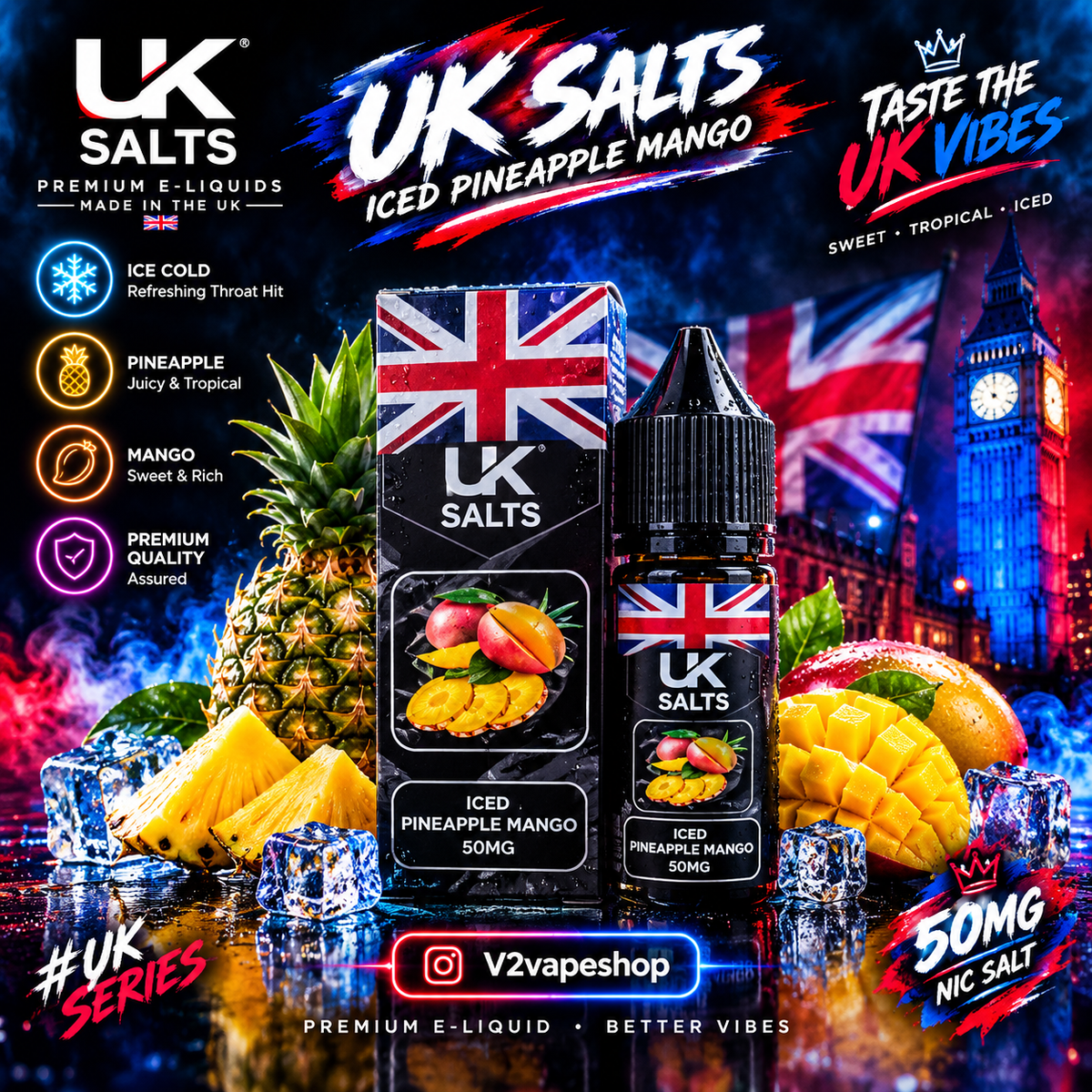 UK Salts Iced Pineapple Mango 50mg