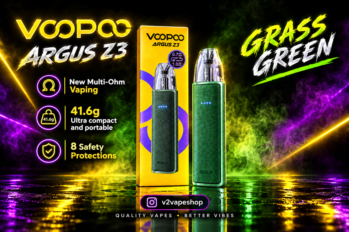 VOOPOO Argus Z3 Grass Green with feature callouts